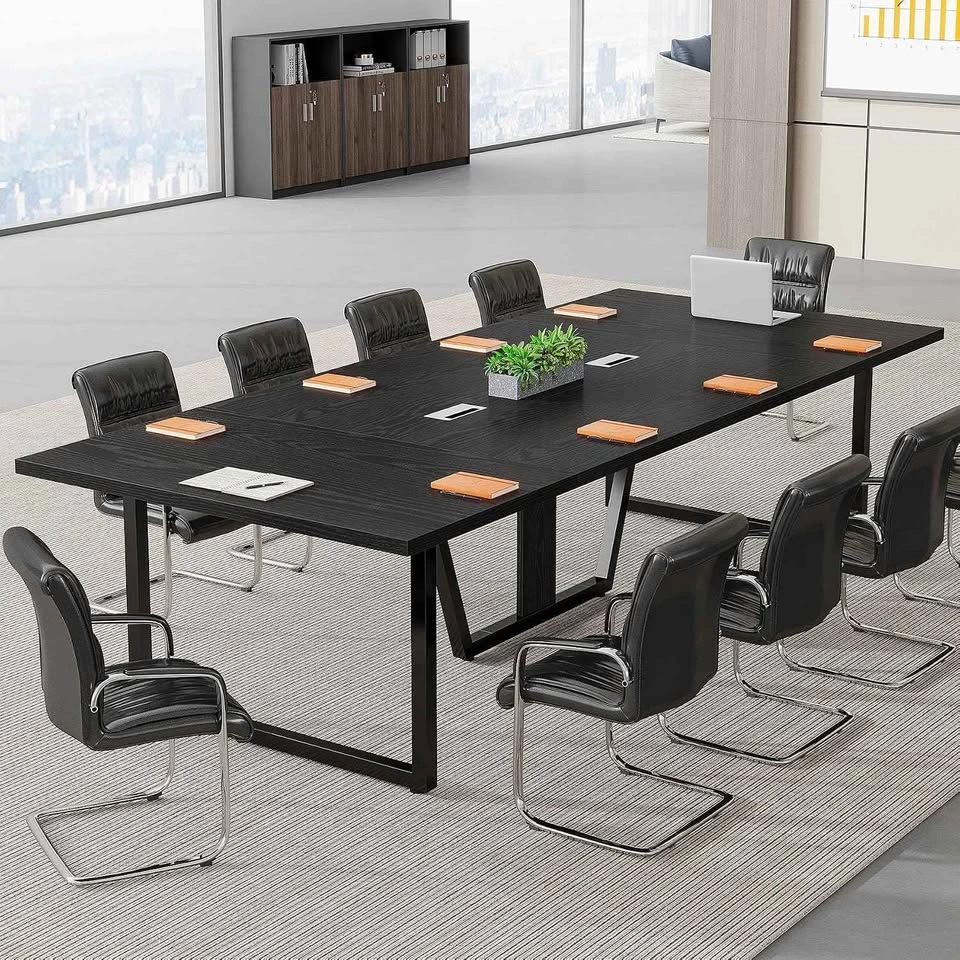 Tribesigns 8FT Conference Table, Large Meeting Table, Black - photo 4