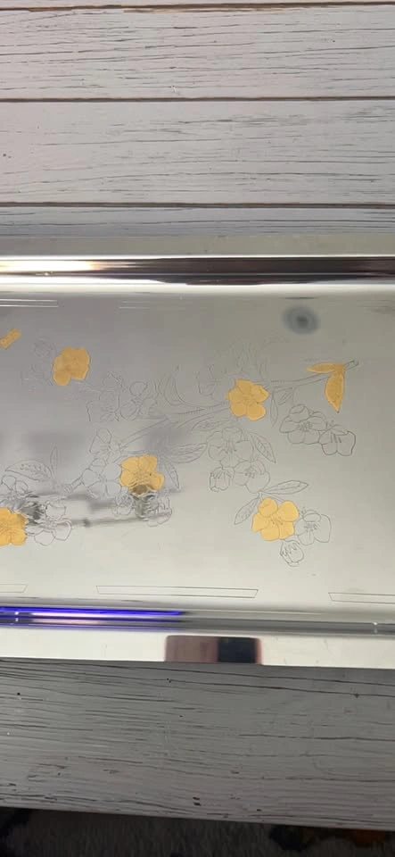 Silver Floral Design Serving Tray - photo 2