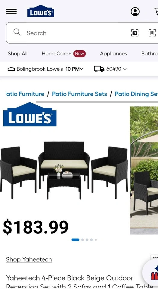 New 4-Piece Brown Wicker Patio Set with Beige Cushions - photo 2