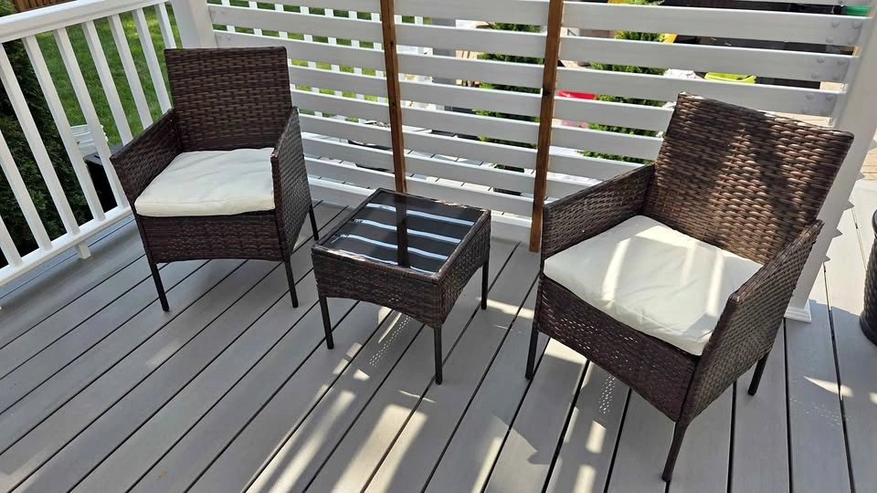 NEW & Assembled - 3 Piece Porch Wicker Bistro Set Brown