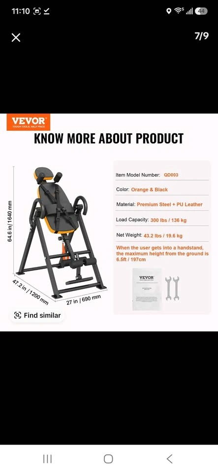 New in Box - Premium Inversion Table by Vevor - photo 5