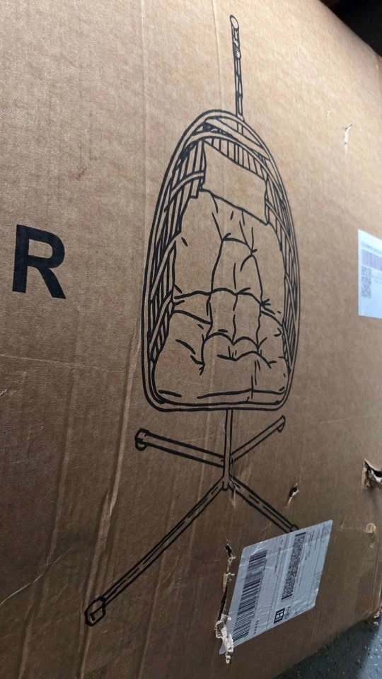 NEW in box - Deluxe Wicker Egg Chair Swing Black Frame - photo 4
