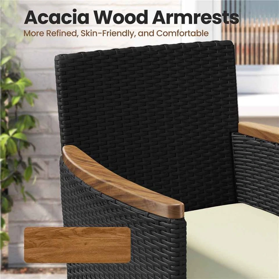 New in Box - 5 Piece Modern Black Wicker Patio Set - photo 4