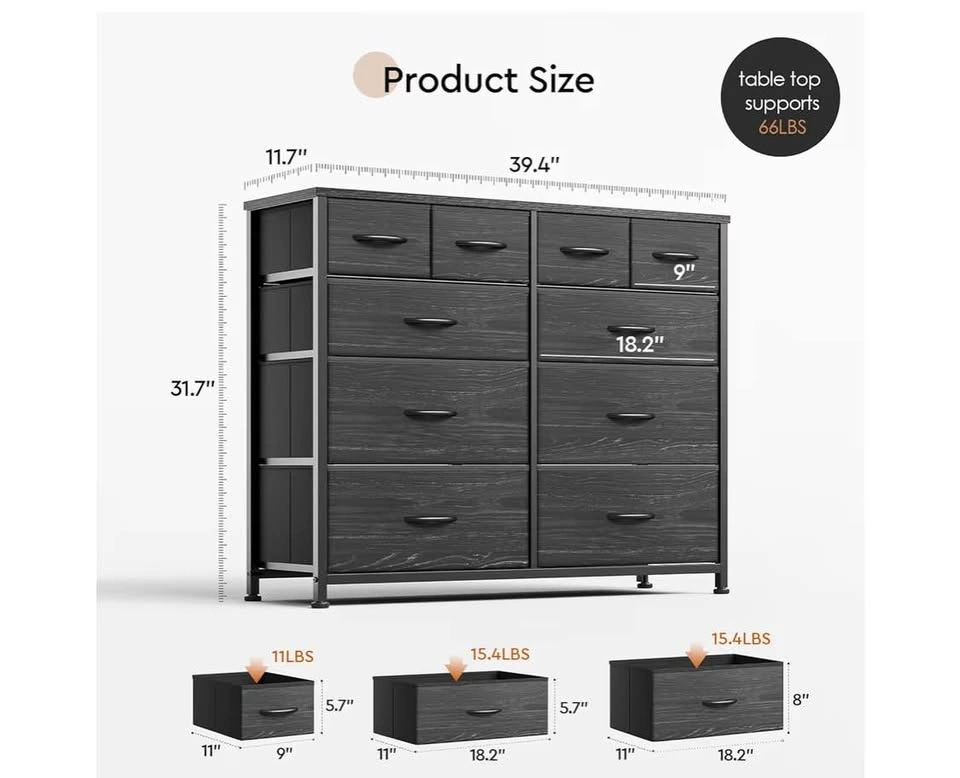 10-Drawer Fabric Storage Dresser / Organizer Tower - photo 3
