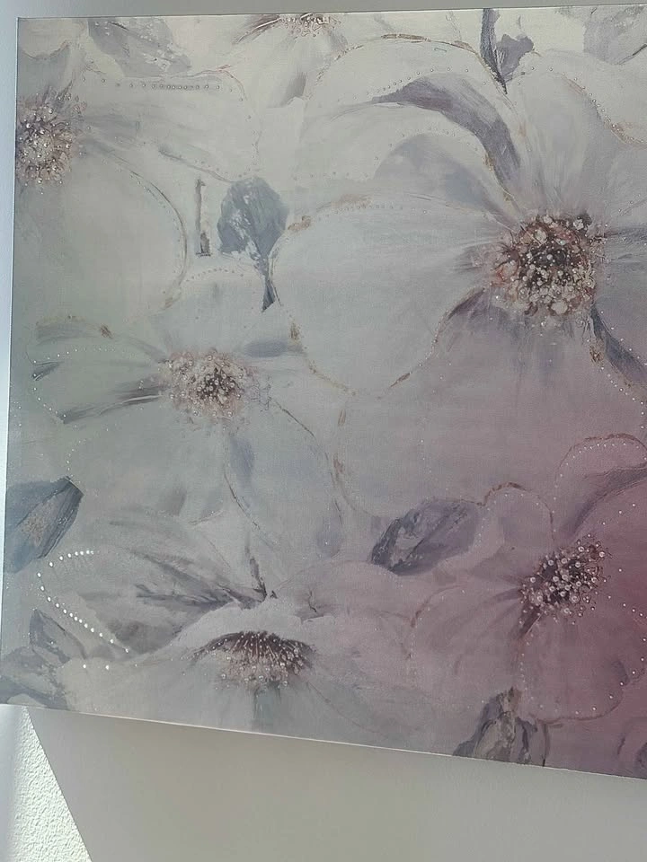 Floral Canvas Wall Art with Rhinestone Accents - photo 2