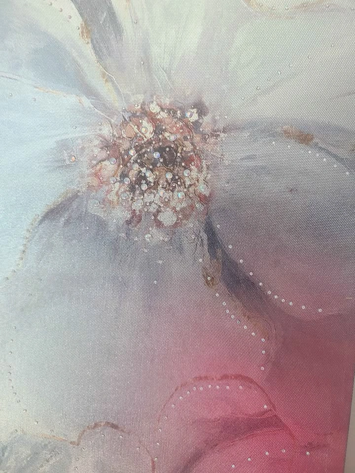 Floral Canvas Wall Art with Rhinestone Accents - photo 5