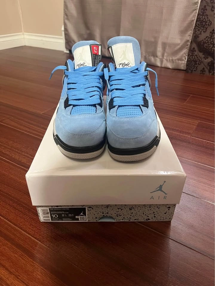 Air Jordan 4 UNC University Blue Size 10 With Box - photo 3
