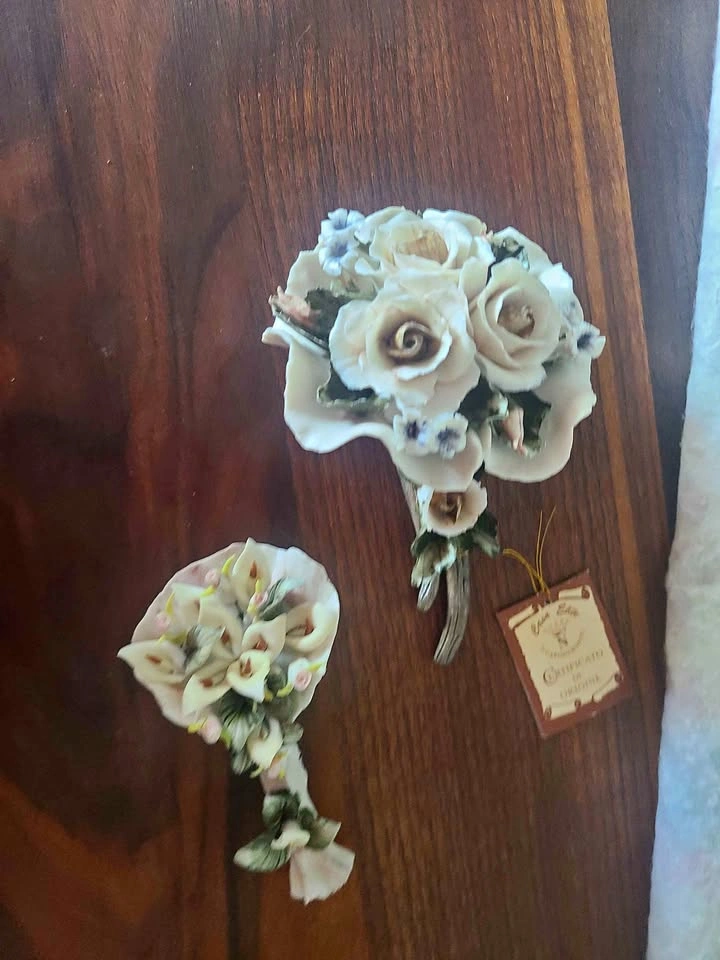 Capodimonte Porcelain Floral Figurines