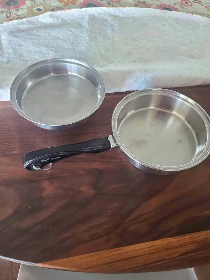 Vintage Stainless Steel Skillet with Lid