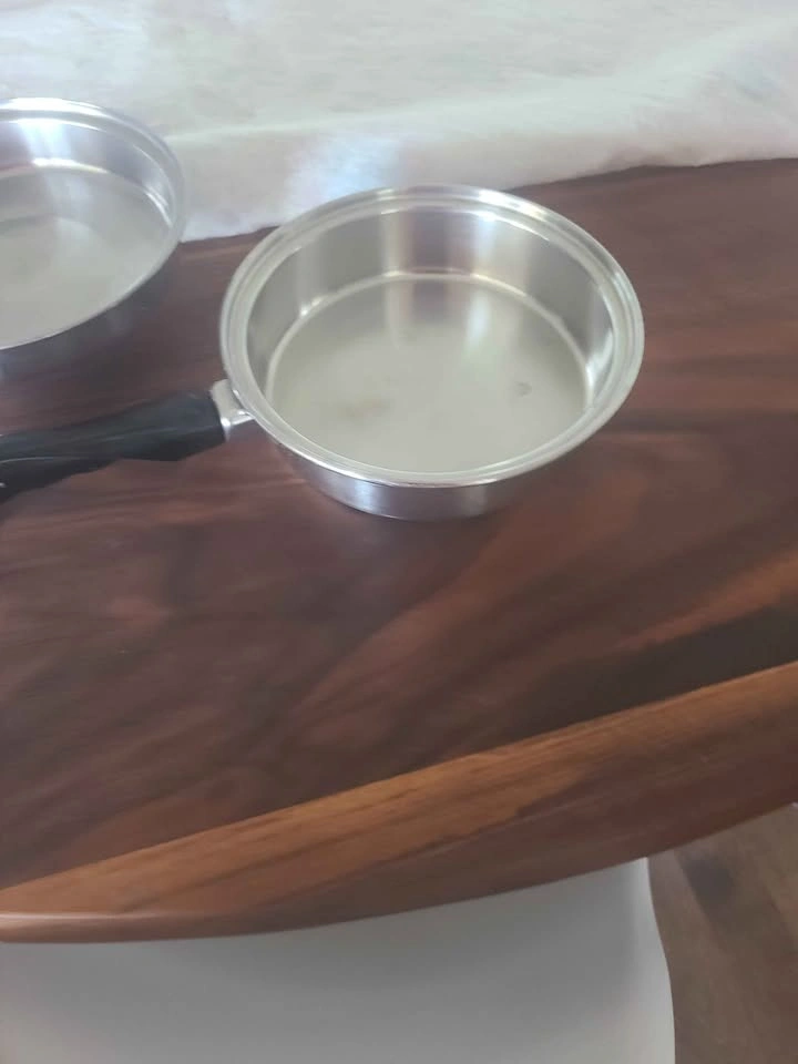Vintage Stainless Steel Skillet with Lid - photo 3