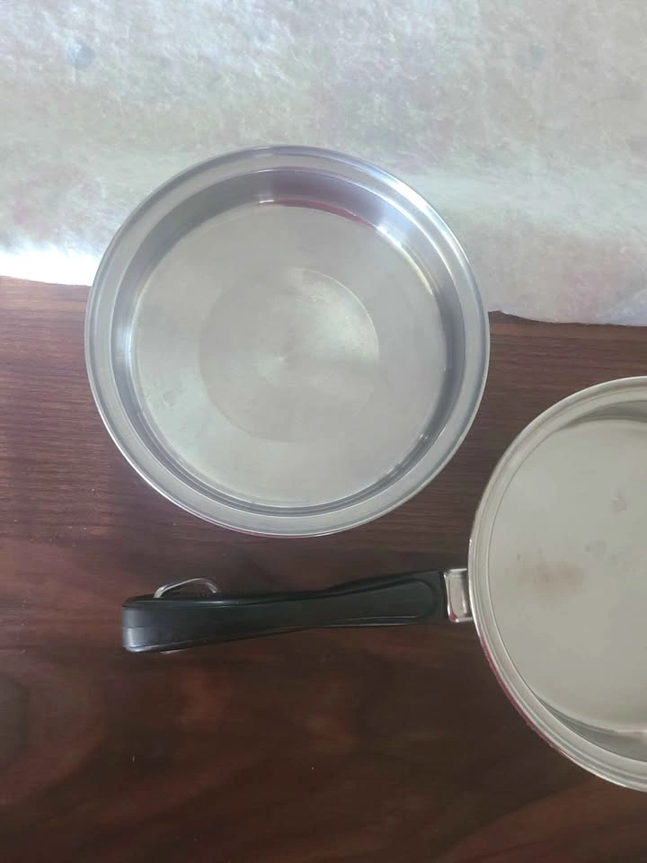Vintage Stainless Steel Skillet with Lid - photo 4