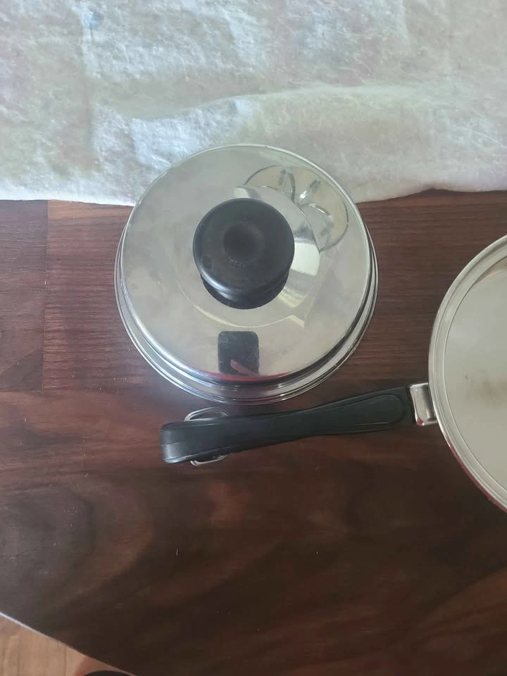 Vintage Stainless Steel Skillet with Lid - photo 5