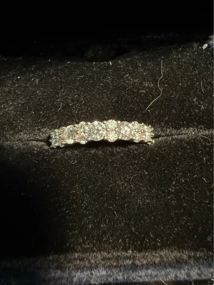 Size 6.5 sterling silver Multi-Stone Eternity Band Ring - photo 2