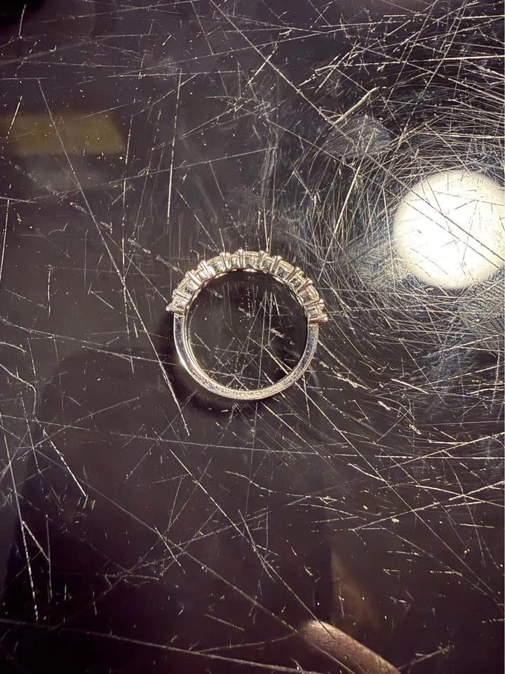 Size 6.5 sterling silver Multi-Stone Eternity Band Ring - photo 3