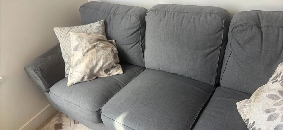Grey Three-Seat Fabric Sofa - photo 2