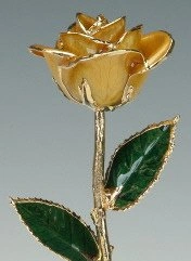 24K Gold-Dipped Roses Collection & Genuine Onyx/Crystal Vases - photo 3