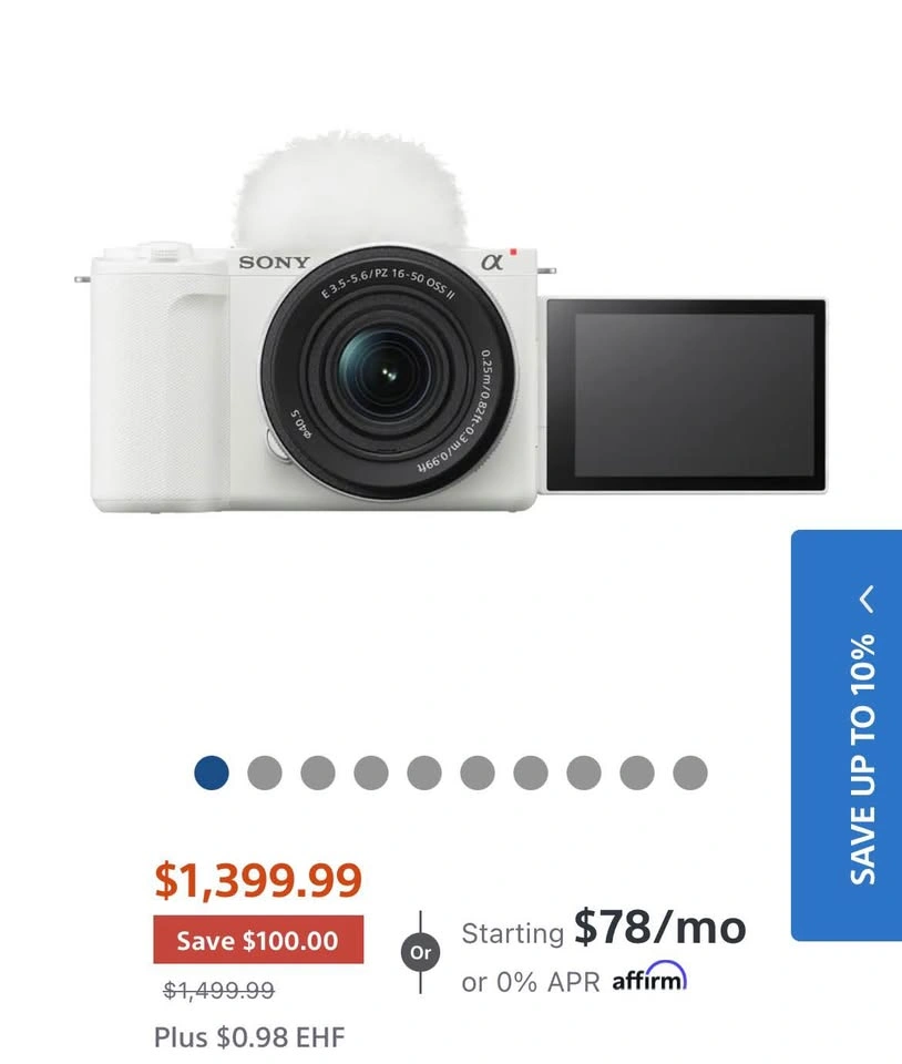 Sony ZV-E10 Mirrorless Camera with 16-50mm Lens and Grip - photo 2