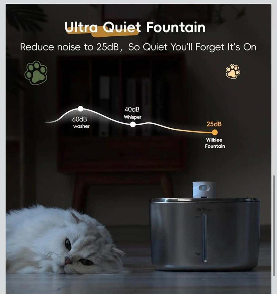 Brand New Stainless Steel Cat Water Fountain, 4.1L Cordless - photo 5