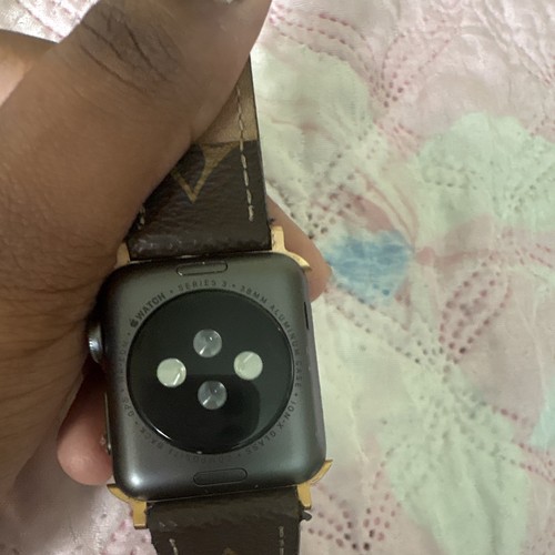 Apple Watch Series 3 38mm Gray Aluminum Case Brown Leather Band - photo 3