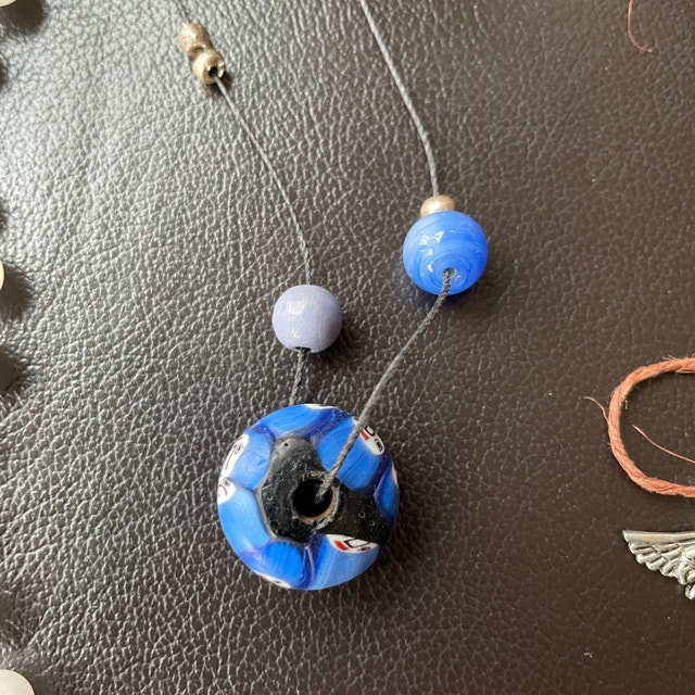 4 Cute costume necklaces- charms, anchor, eagle, string necklace - photo 3