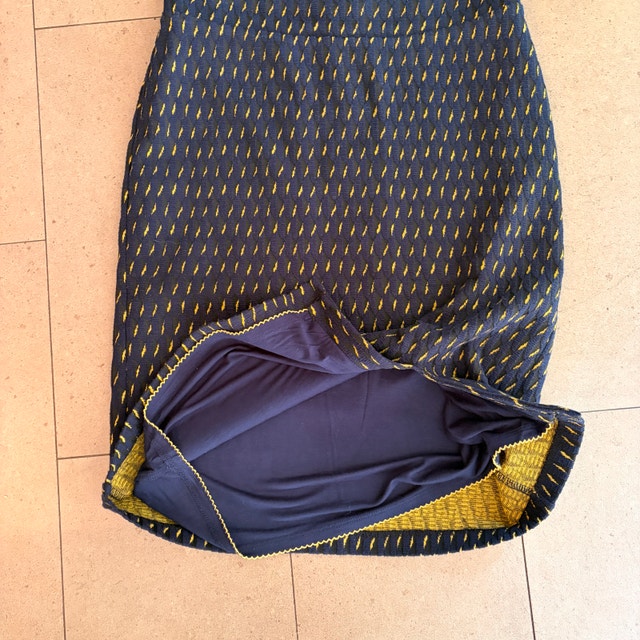 Anthropologie Maeve Hannon Slit Pencil Skirt navy/yellow-Size 4 - photo 5
