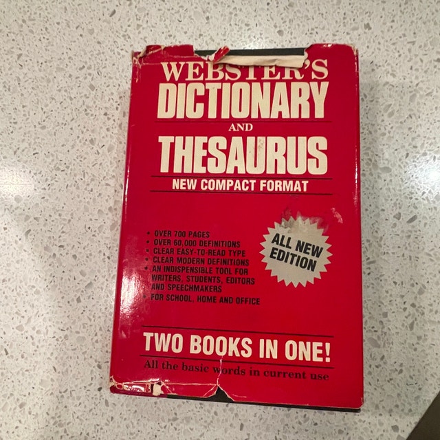 Vintage Analogue 1988 Webster's Dictionary & Thesaurus-Hardcover