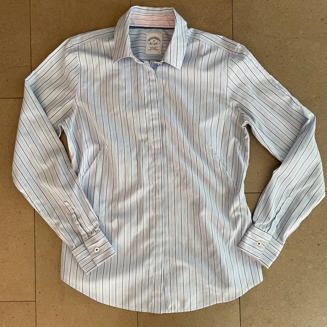 Brooks Brothers Blue & White Striped 100% cotton Shirt-Size 2P