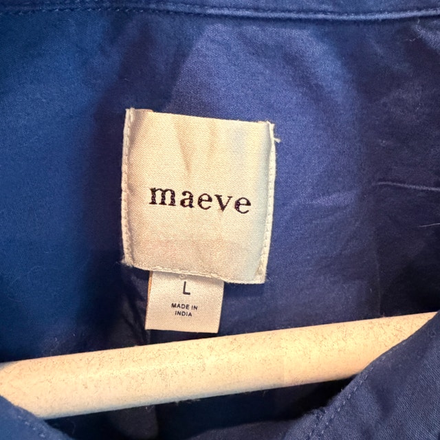 NWOT Maeve Blue Embroidered Cotton Shirt with Dog-Doodle?-Large - photo 5
