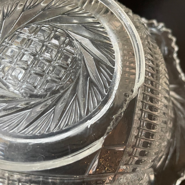 Vintage McKee Glass Bowl: EAPG Sunburst and Cane Pattern, 1925 - photo 5
