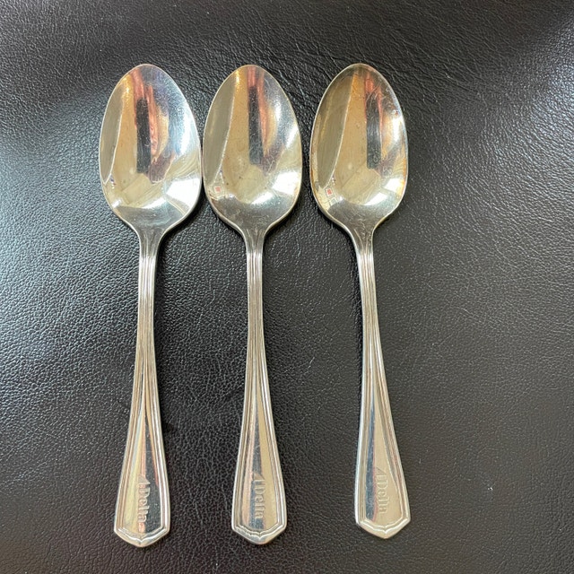 3 Vintage Silverplate Delta Airlines Teaspoons by Oneida