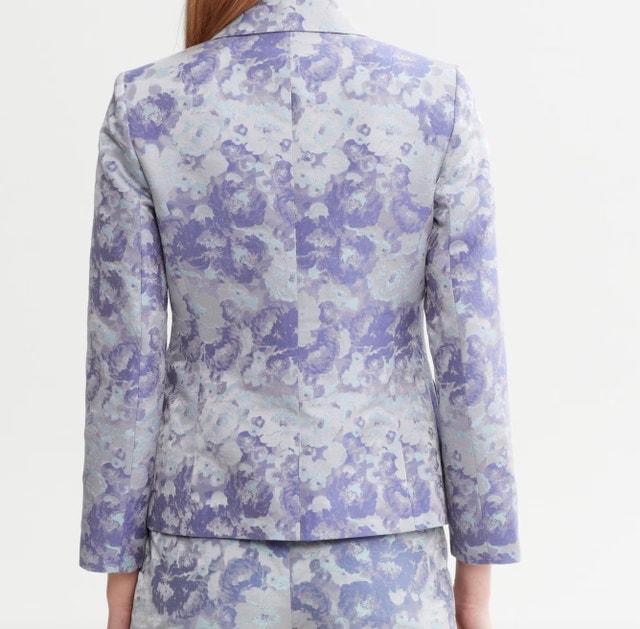 Stunning Banana Republic Floral Jacquard Blazer Blue/Mauve-Sz.2 - photo 3