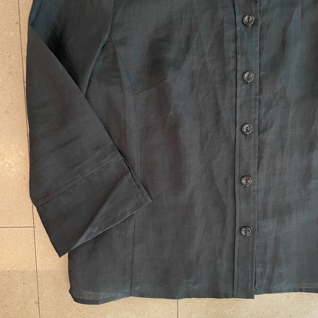 Script Black 100% Linen Blouse Shirt-Size 18 (2XL) - photo 2