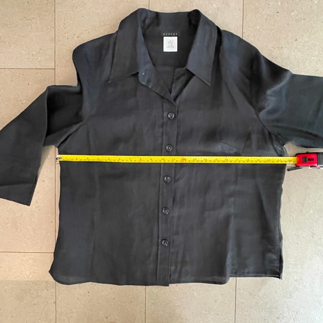 Script Black 100% Linen Blouse Shirt-Size 18 (2XL) - photo 5