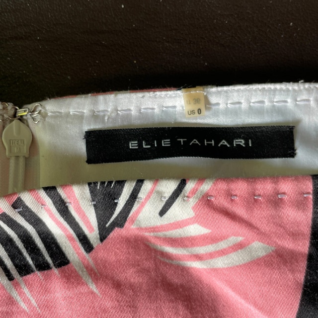 Elie Tahari Retro Print Mini Skirt Black Pink Bold Floral-Sz. 0 - photo 5