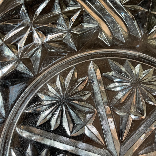 60s Anchor Hocking 1000 Line Stars & Bars Large Round Platter - photo 2