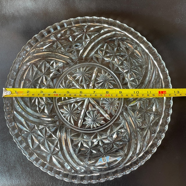 60s Anchor Hocking 1000 Line Stars & Bars Large Round Platter - photo 4