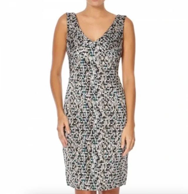 Hugo Boss Distripy Jacquard Ponte Multi-Color Dress NWOT-Size 4