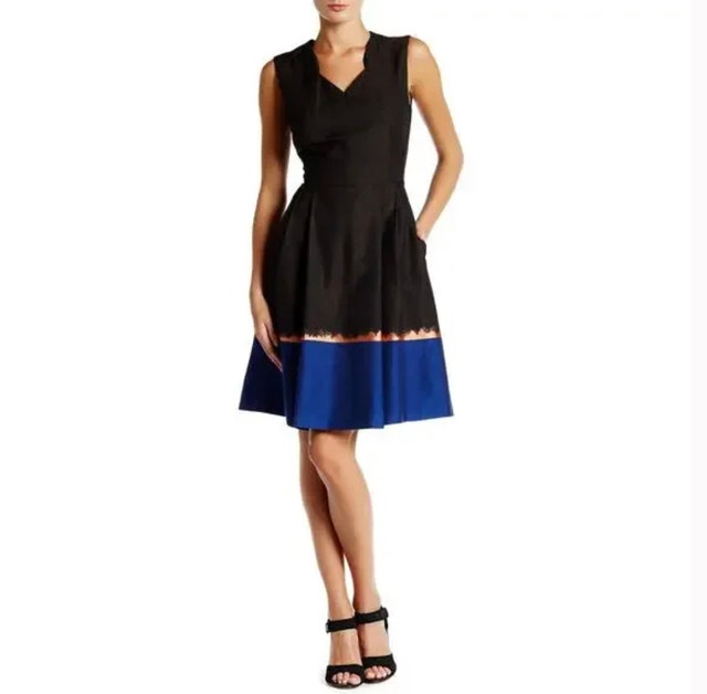 Gorgeous Hugo Boss Fantasy Blue DOLENA Jacquard Dress-Size 6