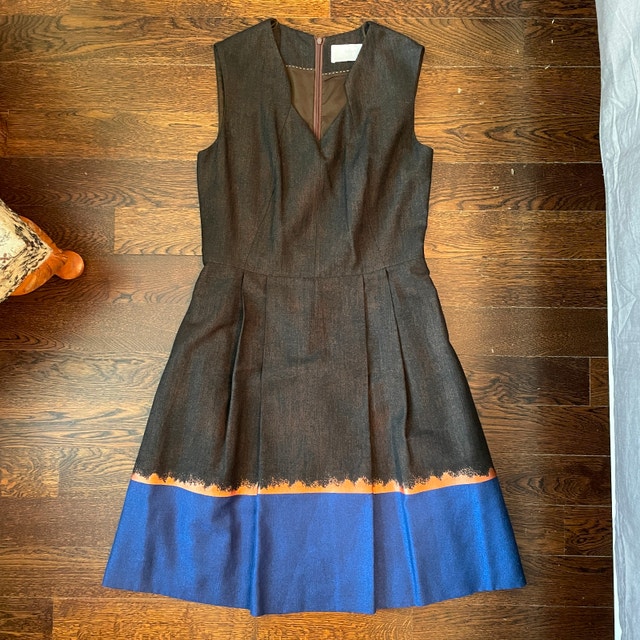 Gorgeous Hugo Boss Fantasy Blue DOLENA Jacquard Dress-Size 6 - photo 2