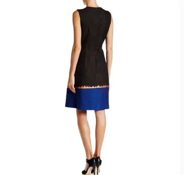 Gorgeous Hugo Boss Fantasy Blue DOLENA Jacquard Dress-Size 6 - photo 4