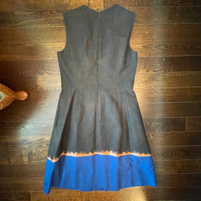 Gorgeous Hugo Boss Fantasy Blue DOLENA Jacquard Dress-Size 6 - photo 5