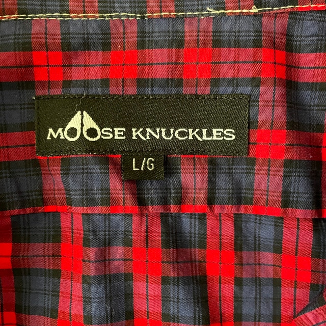 Men's Moose Knuckles Red Plaid Shirt with Snap Closures-Size Med - photo 2
