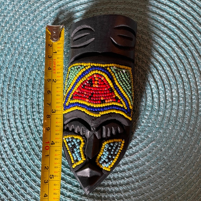 Beaded small wooden mask from Ghana - photo 4