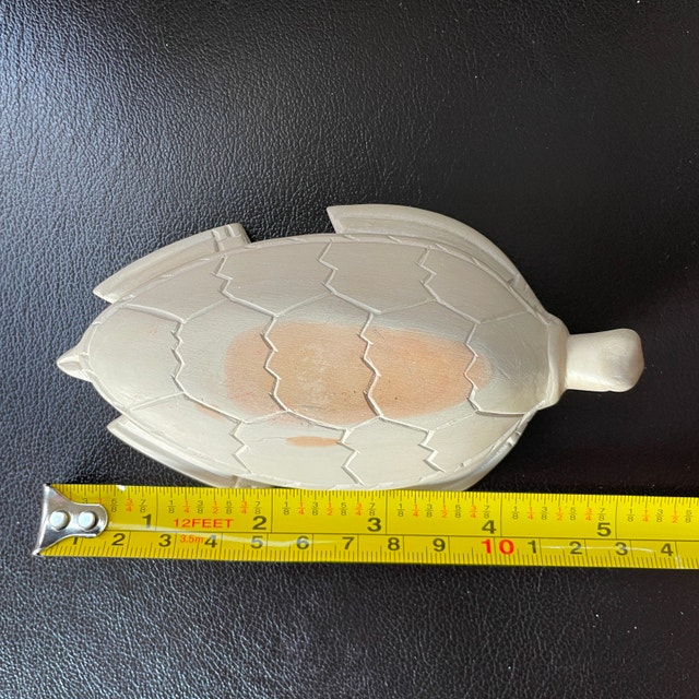 Hand Carved Kisii African Soapstone Turtle Figurine White Beige - photo 2
