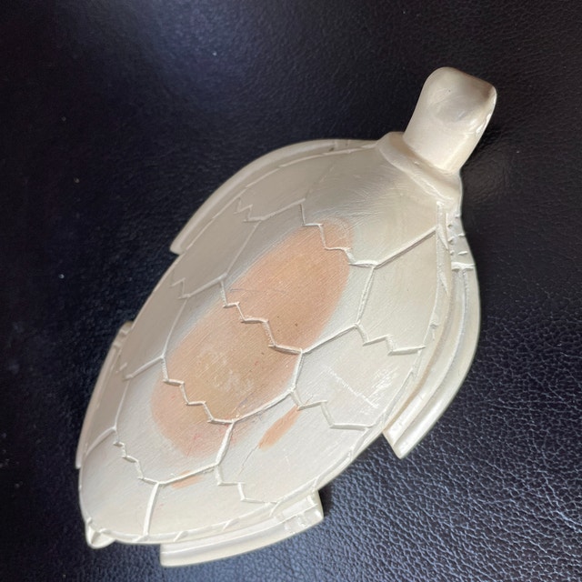 Hand Carved Kisii African Soapstone Turtle Figurine White Beige - photo 4