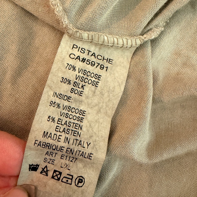 Pistache Beige Silk blend Cardigan-Sheer Trim-Large/Extra Large - photo 4