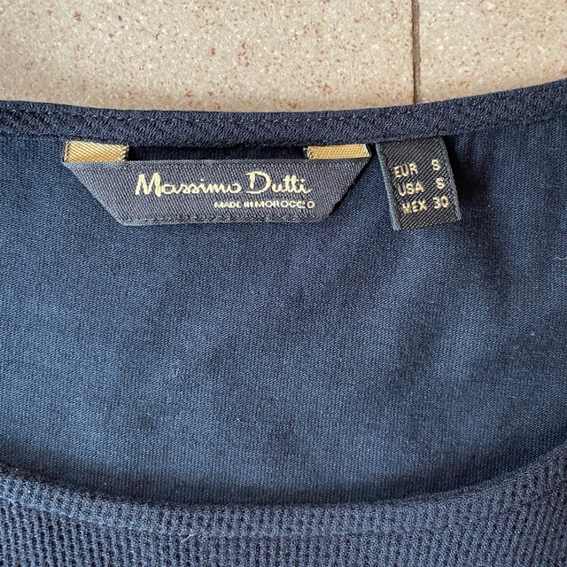 Massimo Dutti Black tiered sleeve jersey sweater top-Small - photo 4