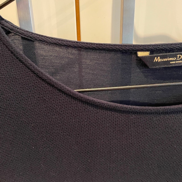 Massimo Dutti Black tiered sleeve jersey sweater top-Small - photo 5