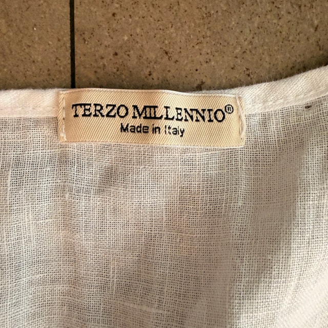 Terzo Millennio White 100% Linen open-front Kimono cardigan-OS - photo 3