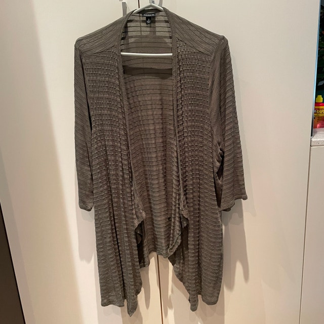 Olive Green Drape Front Sheer Knit Cardigan Torrid Plus Size 3X